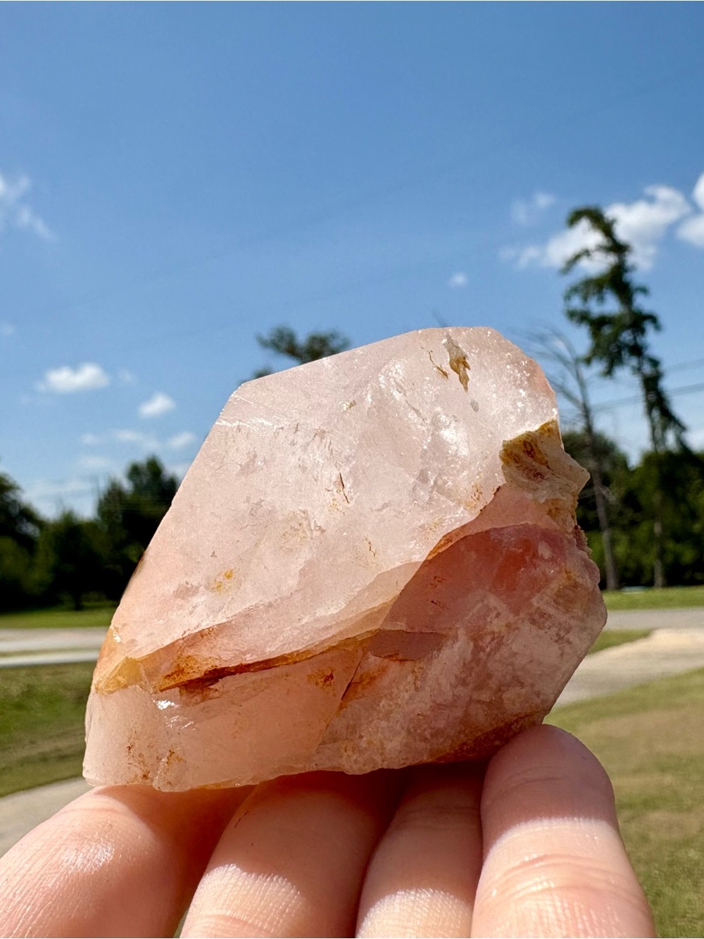 Quartz Crystal Cluster - Peach Color Decorative Home Accent